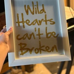 Gold Text Framed Wall Art
